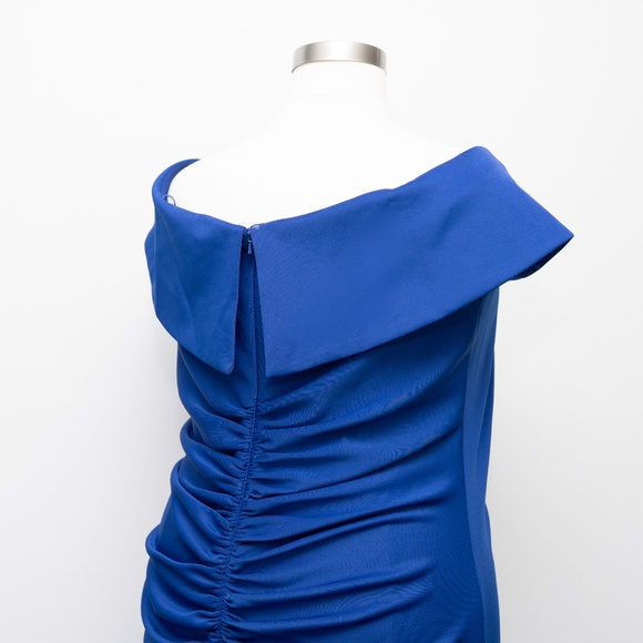 Xscape - Off-Shoulder Ruched Dress - Picture 12 of 12